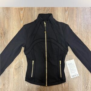 Lululemon define cropped jacket black with gold zipper